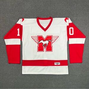 Mustangs Youngblood Jersey #10 Hockey Jersey 1986 Movie Rob Lowe White Sz Large